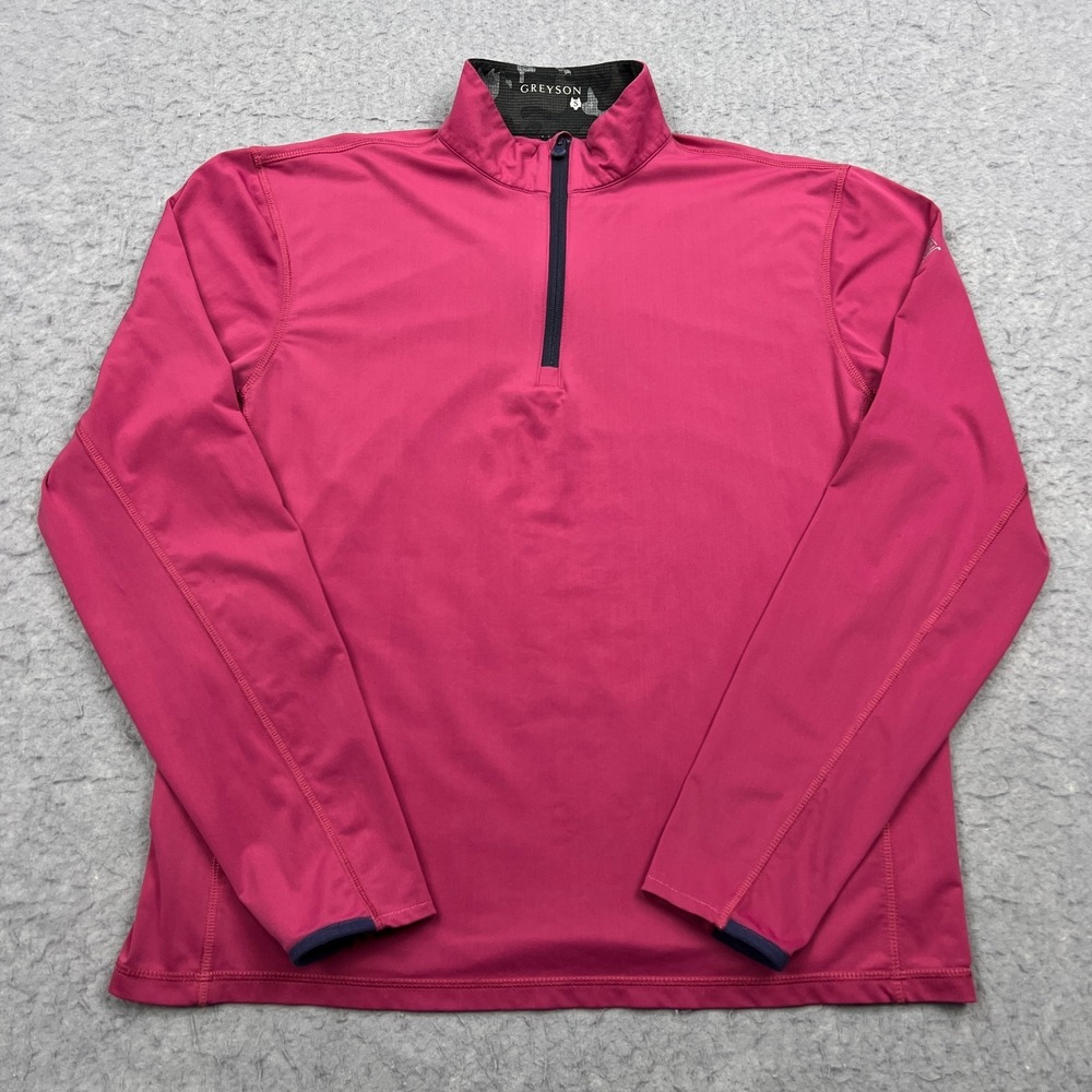Greyson Tate 1/4 Zip Men's Small Pink Mockneck Brushback Golf Stretch‎ Pullover